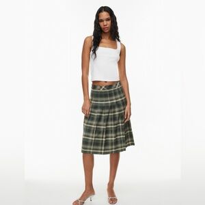 Sunday Best Green Plaid A-Line Skirt